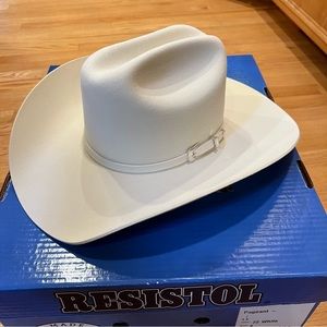 Stetson Resistol 4X White Felt Cowboy Hat Size 7